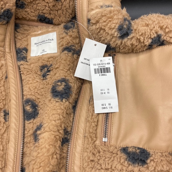 COPY - Abercrombie & Fitch Leopard Sherpa Jacket!XS-NWT! - Picture 5 of 5